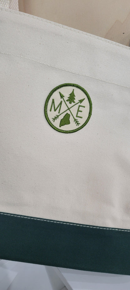 Mid Sized Canvas Tote Bag-Maine Themed