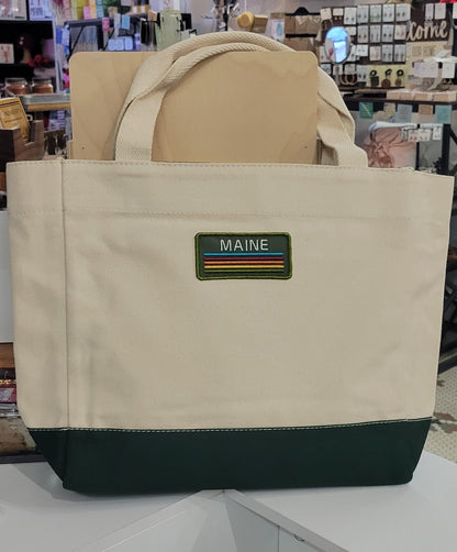 Mid Sized Canvas Tote Bag-Maine Themed
