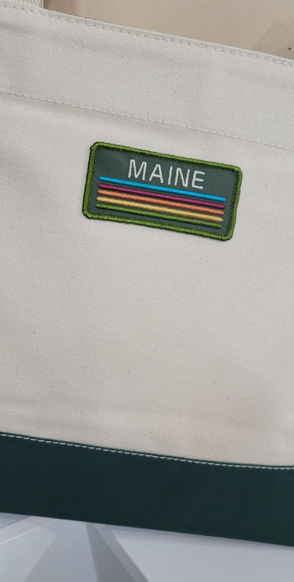 Mid Sized Canvas Tote Bag-Maine Themed