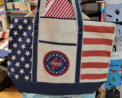 Maine/Americana Large Zippered Canvas Bag