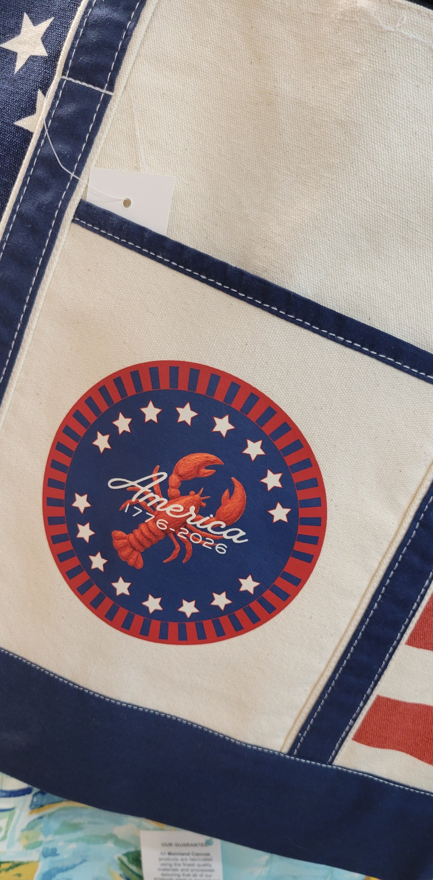 Maine/Americana Large Zippered Canvas Bag