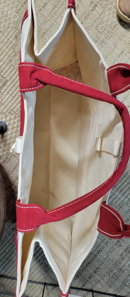 Red Trim  Market Tote Bag-Maine