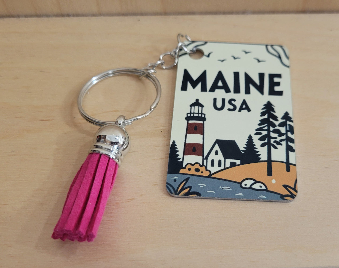 Maine Themed Keychains w/Tassel