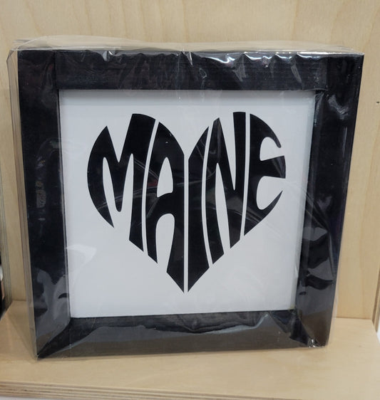 7x7 Framed Maine Signs