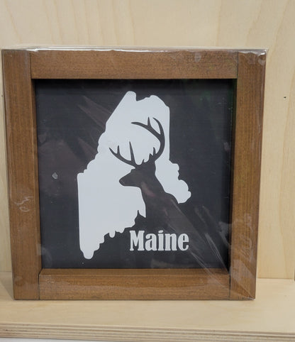 7x7 Framed Maine Signs