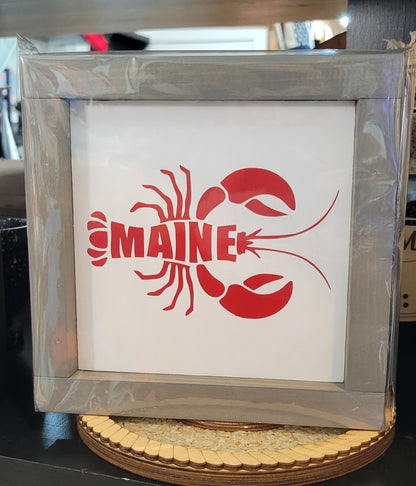 7x7 Framed Maine Signs