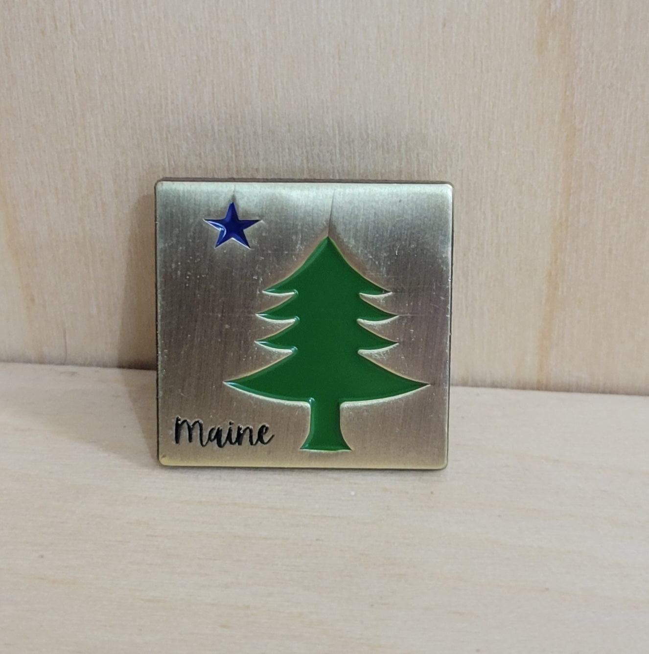 Maine Pine Tree & Star Pin