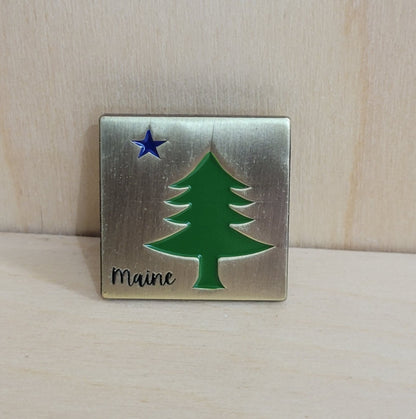 Maine Pine Tree & Star Pin
