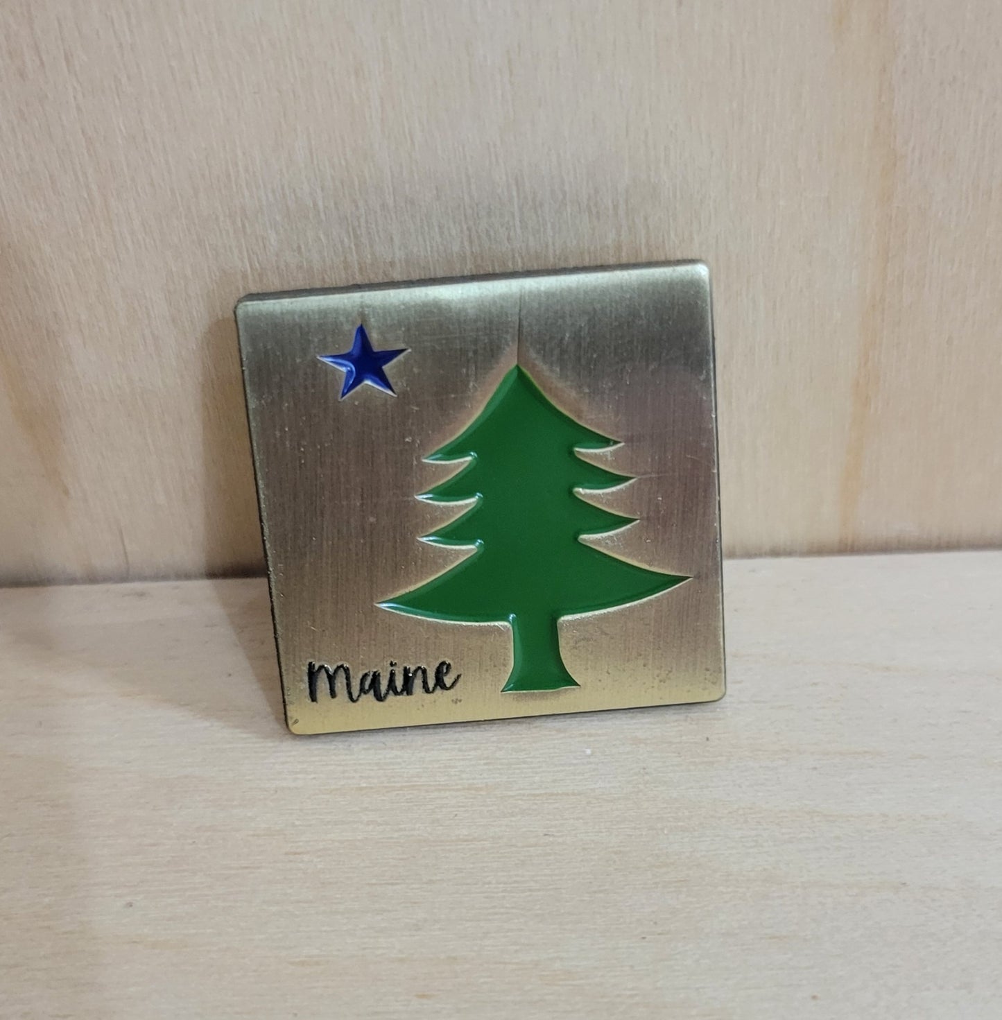 Maine Pine Tree & Star Pin