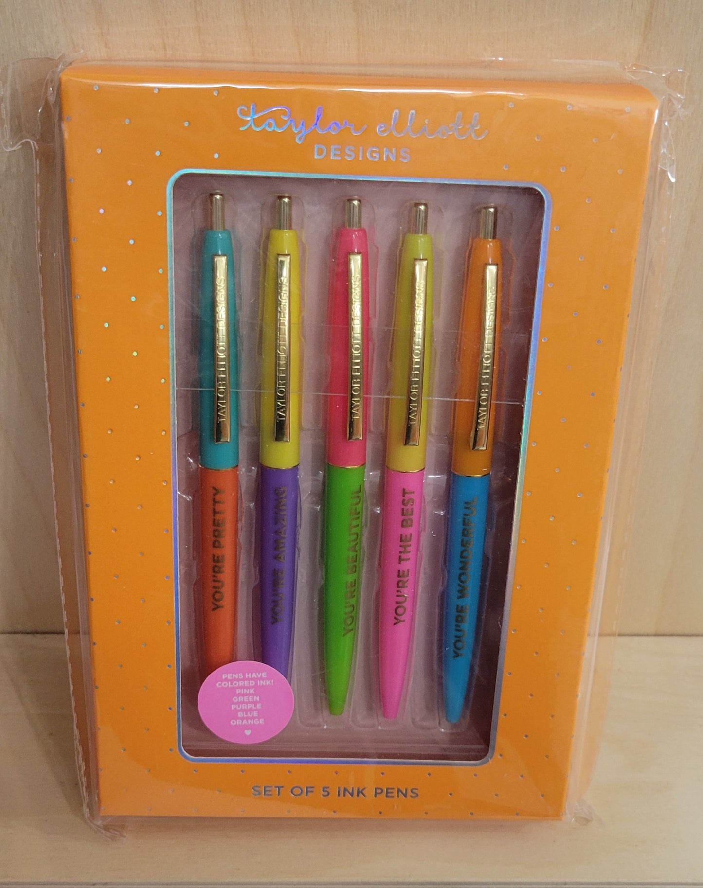 Taylor Elliott Designs Multicolor Motivational Pen Set