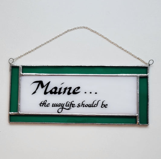 Cliff Stained Glass Maine Sign