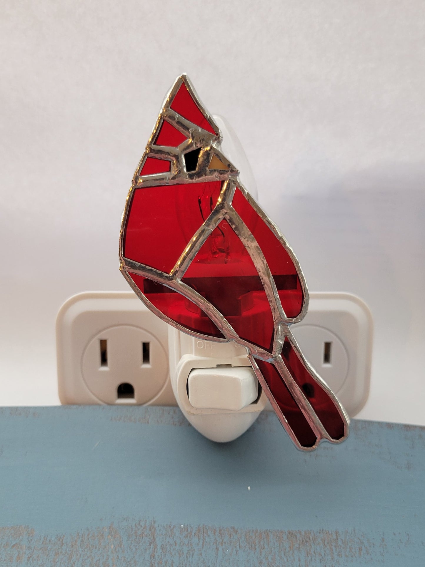 Cliff Stained Glass Nightlight-Cardinal
