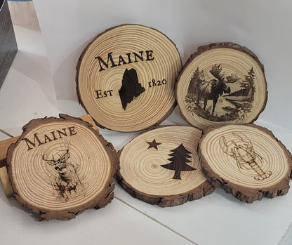 Maine Wood Slices with Images