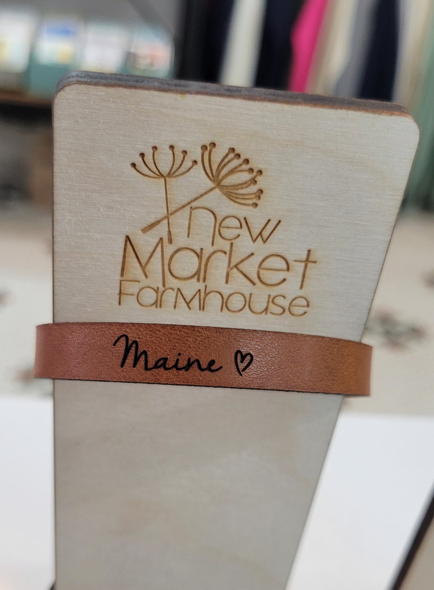 Maine State Thin Leather Bracelet
