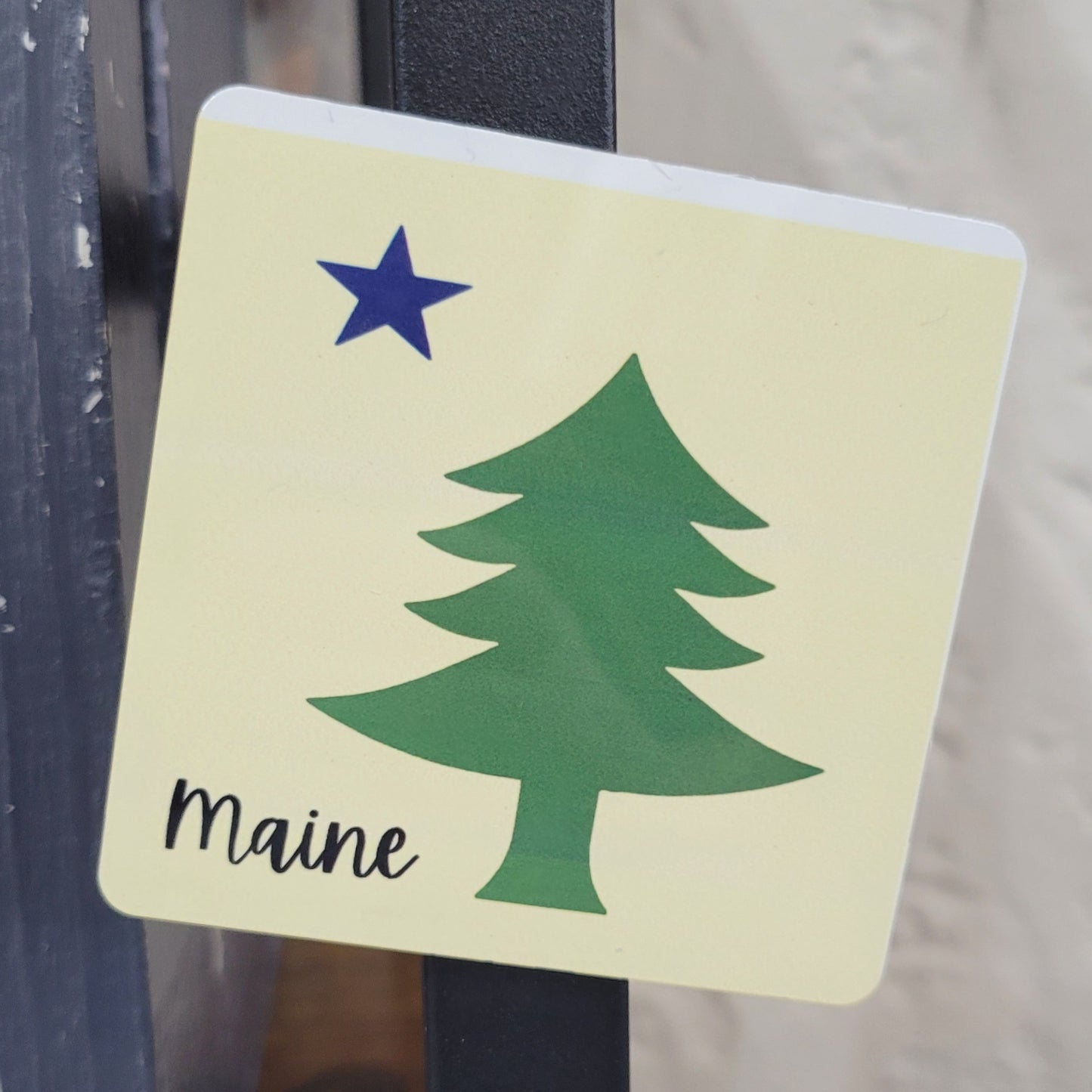 3x3-Metal Maine Themed Magnets
