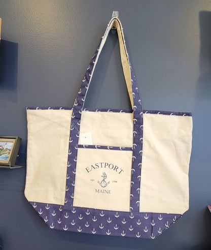 Navy Blue Anchors Tote-Eastport