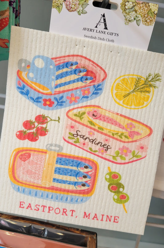 Eastport Sardines  Swedish Dishcloth