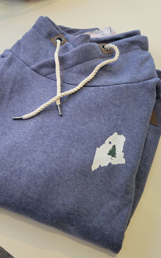 Maine Mini Map Cowl Neck Sweatshirt