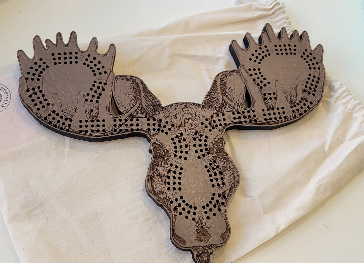 Moose Cribbage Board Set