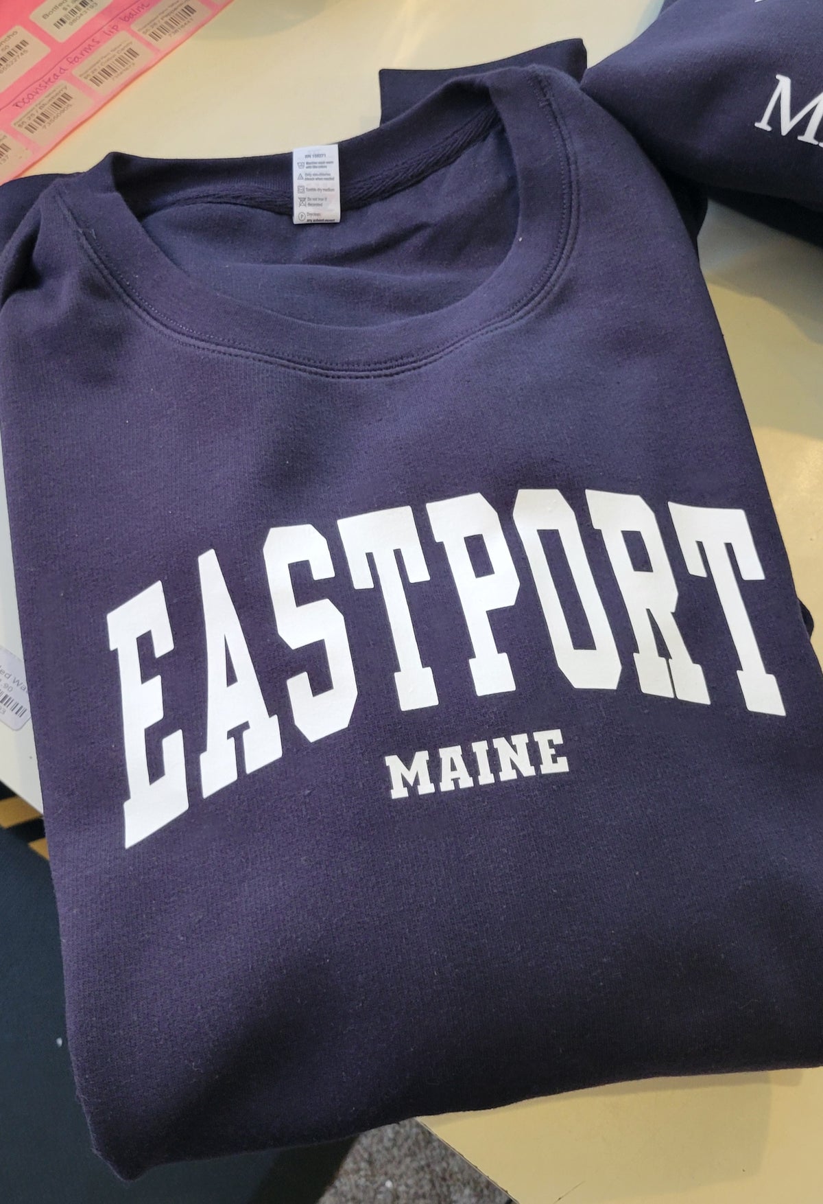 Navy Eastport Maine Crewneck Sweatshirt
