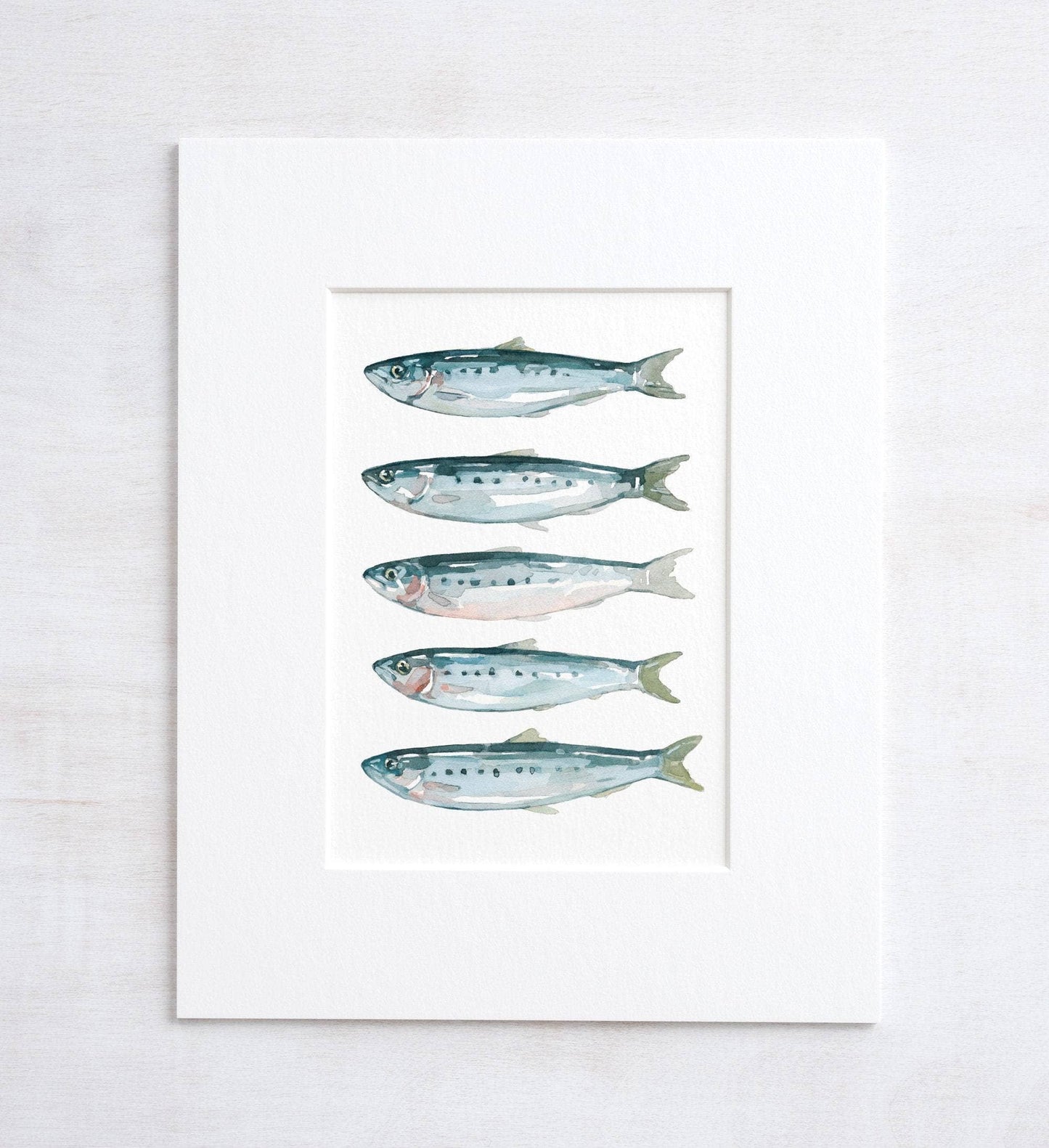 Sardines Fish Watercolor Art Print