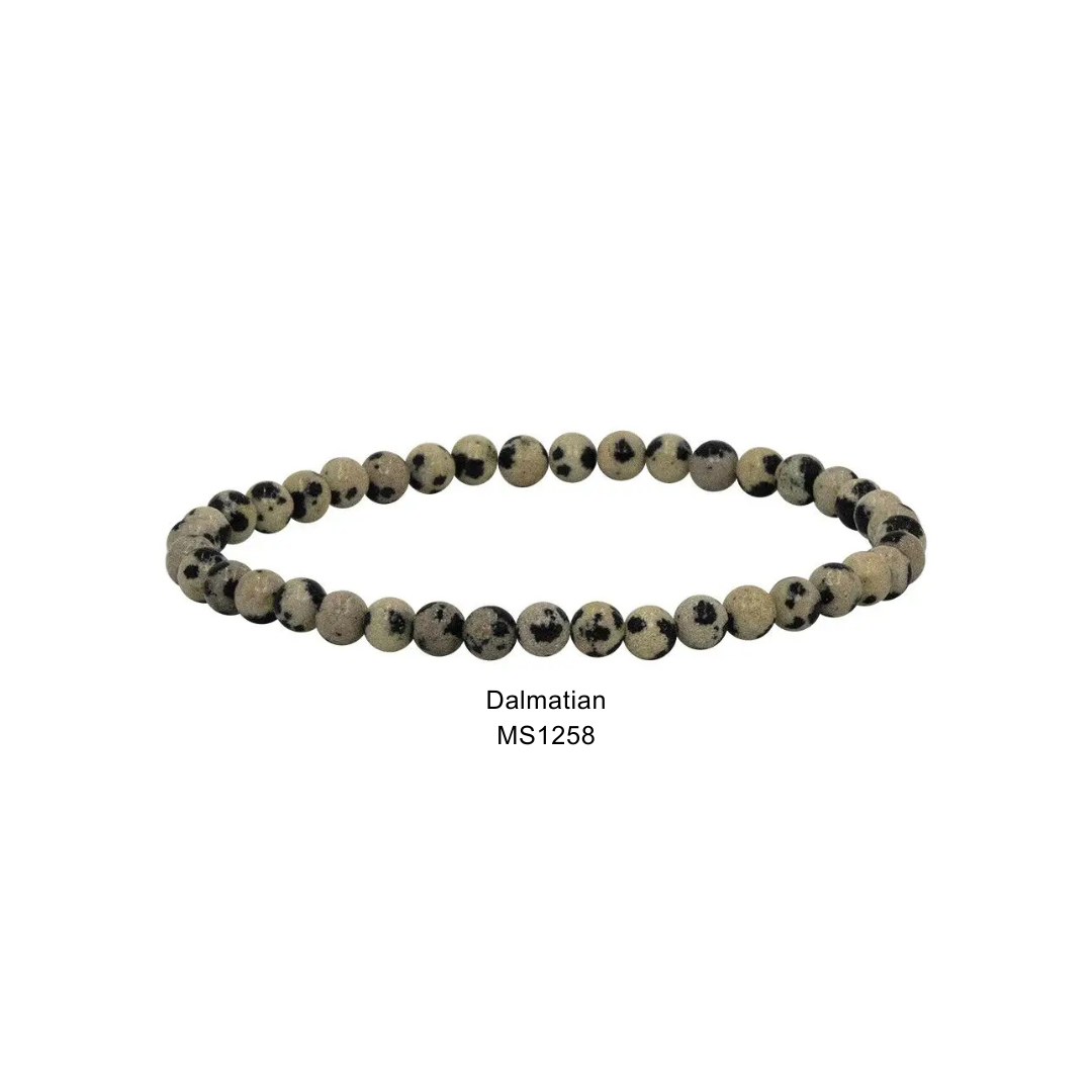Mini Gemstone 4mm Beaded Stretch Bracelets