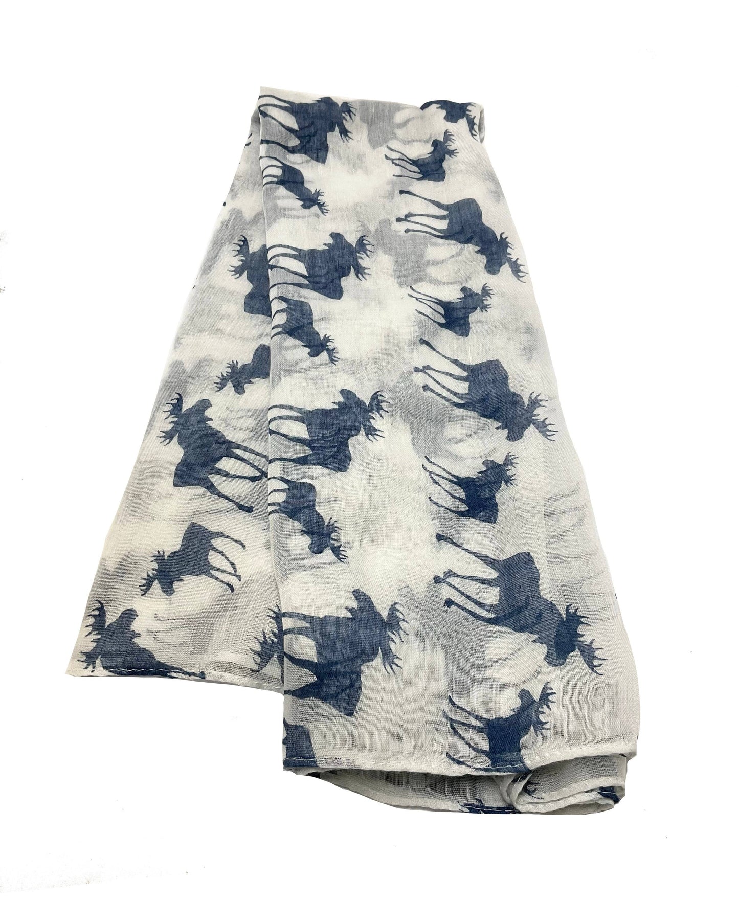 Moose Oblong Scarf  (Navy)