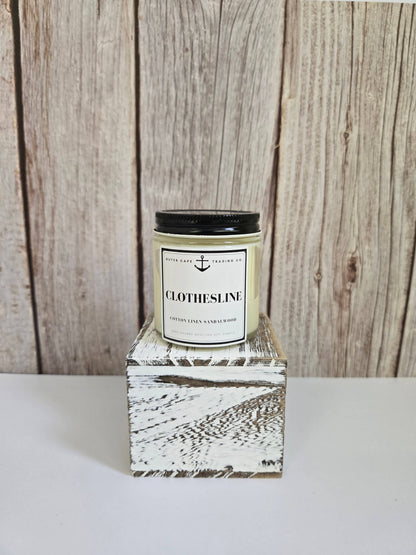 Clothesline Soy Wax Crackling Wooden Wick Candle