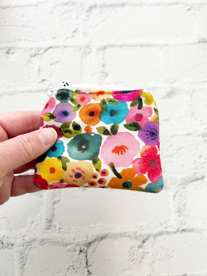 Small Fabric Pouch-Watercolor Florals