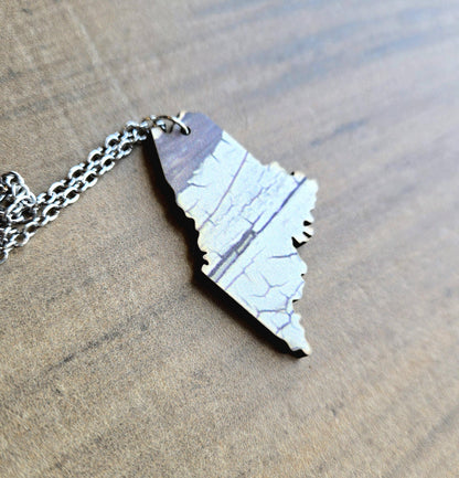 Maine Rustic Birch Tree Print Necklace or Earrings