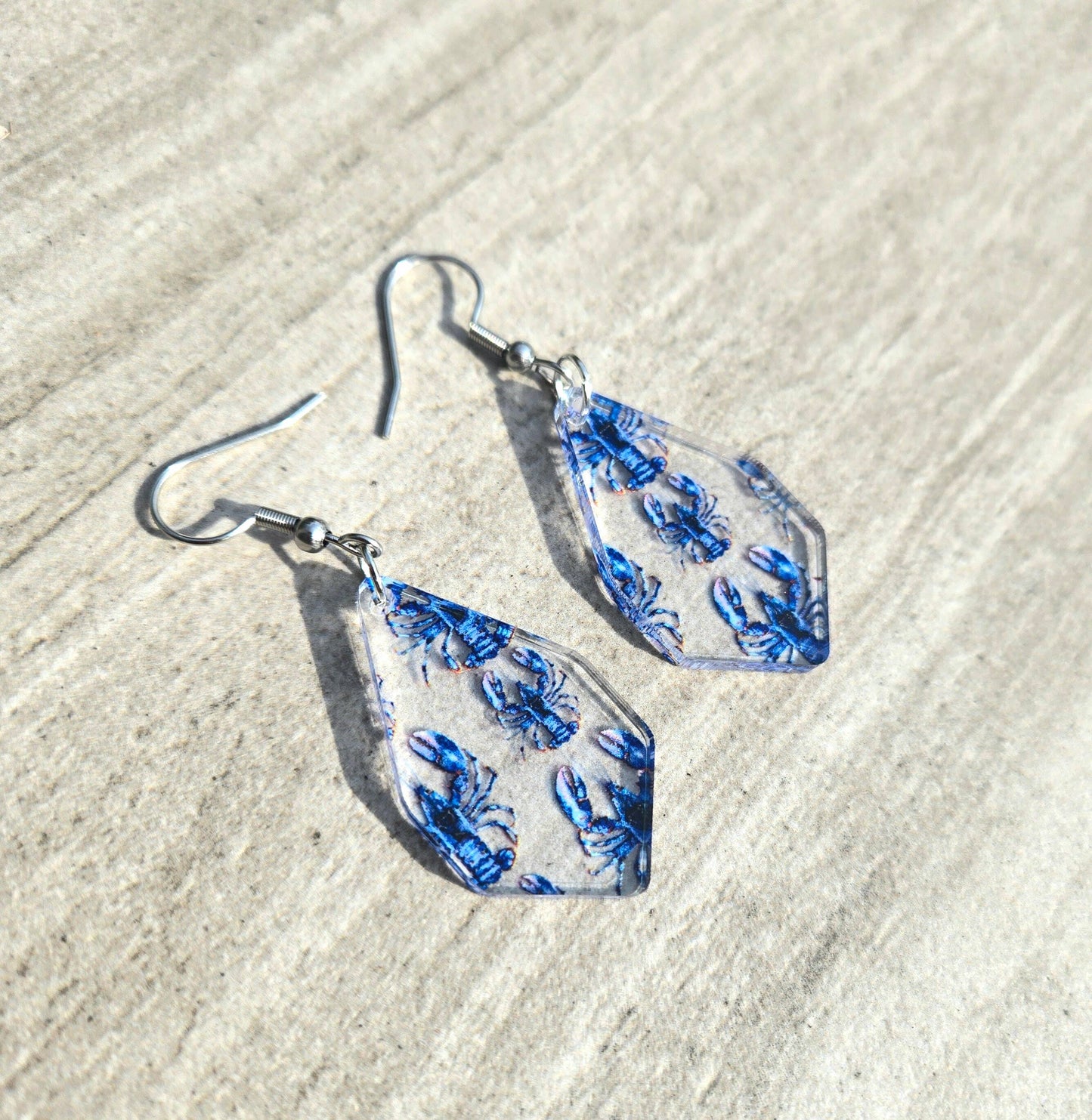 Blue Lobster Earrings
