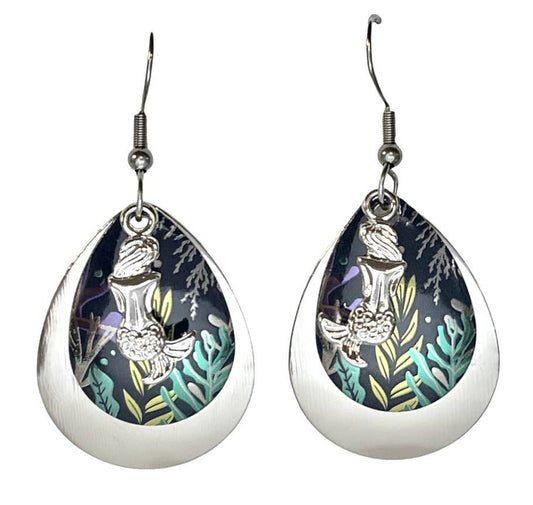 Coral Reef Mermaid Earrings Beach Jewelry Handmade USA