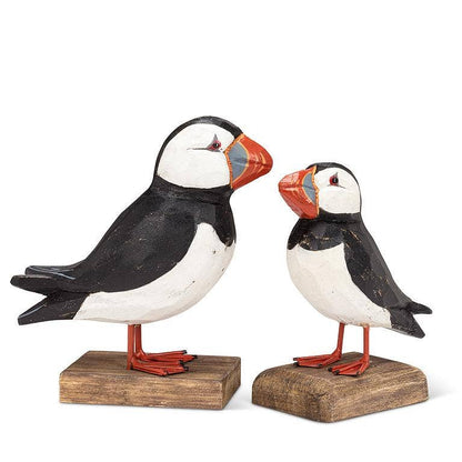 Small Carved Puffin on Base-6.5"H