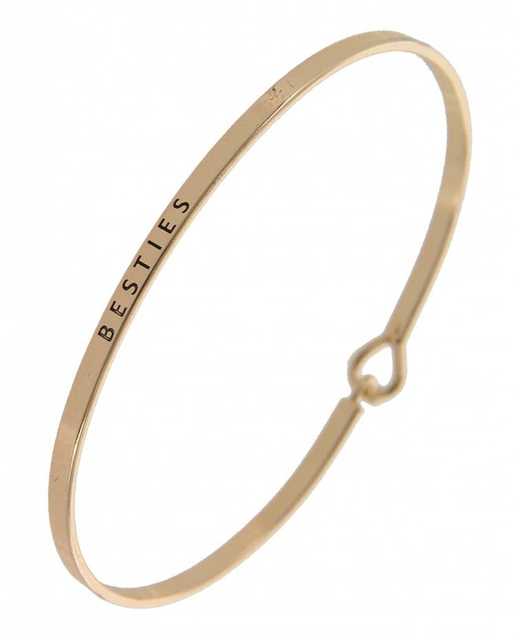BESTIES Best Friend 3mm Message Brass Bangle
