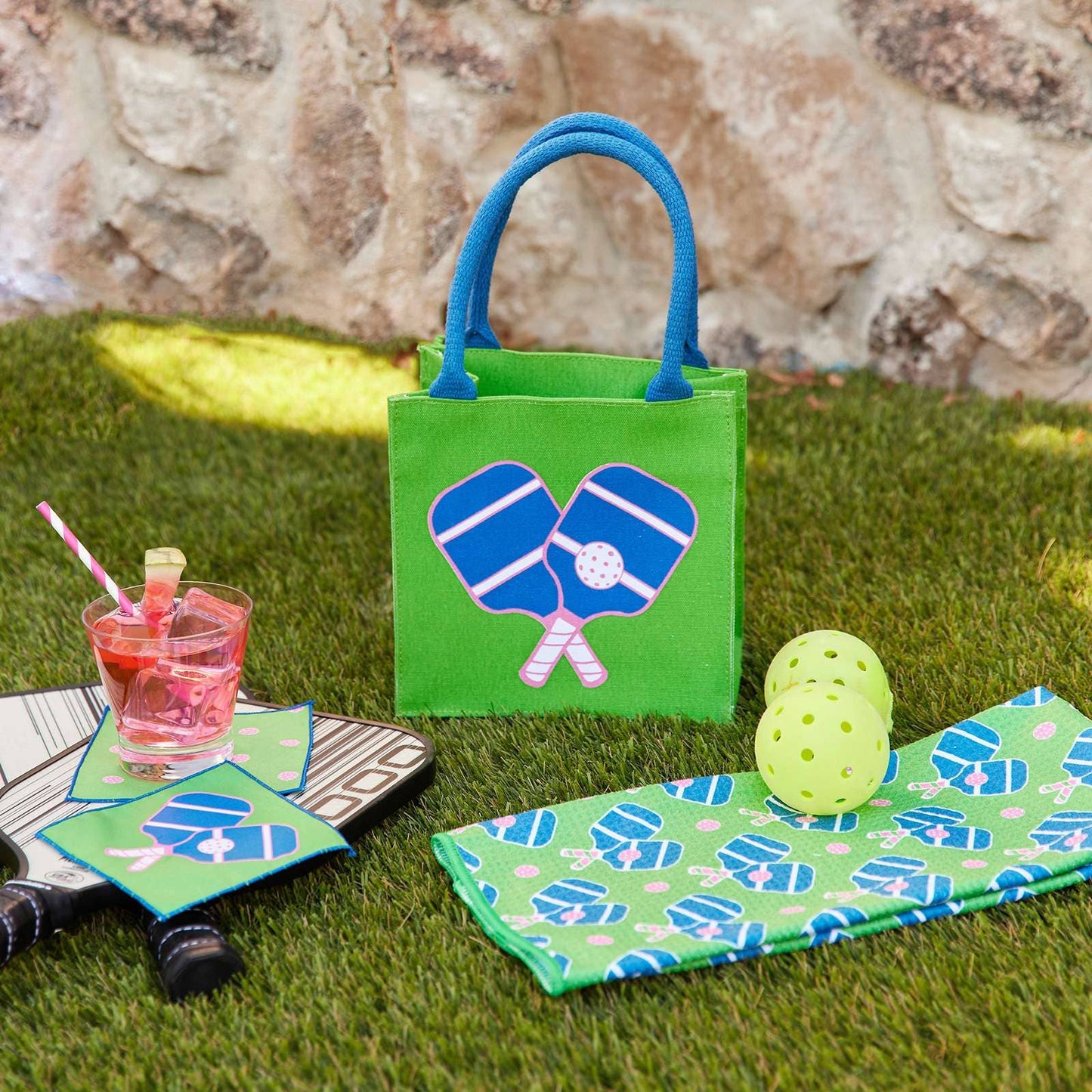 PICKLEBALL GREEN Itsy Bitsy Reusable Gift Bag Tote