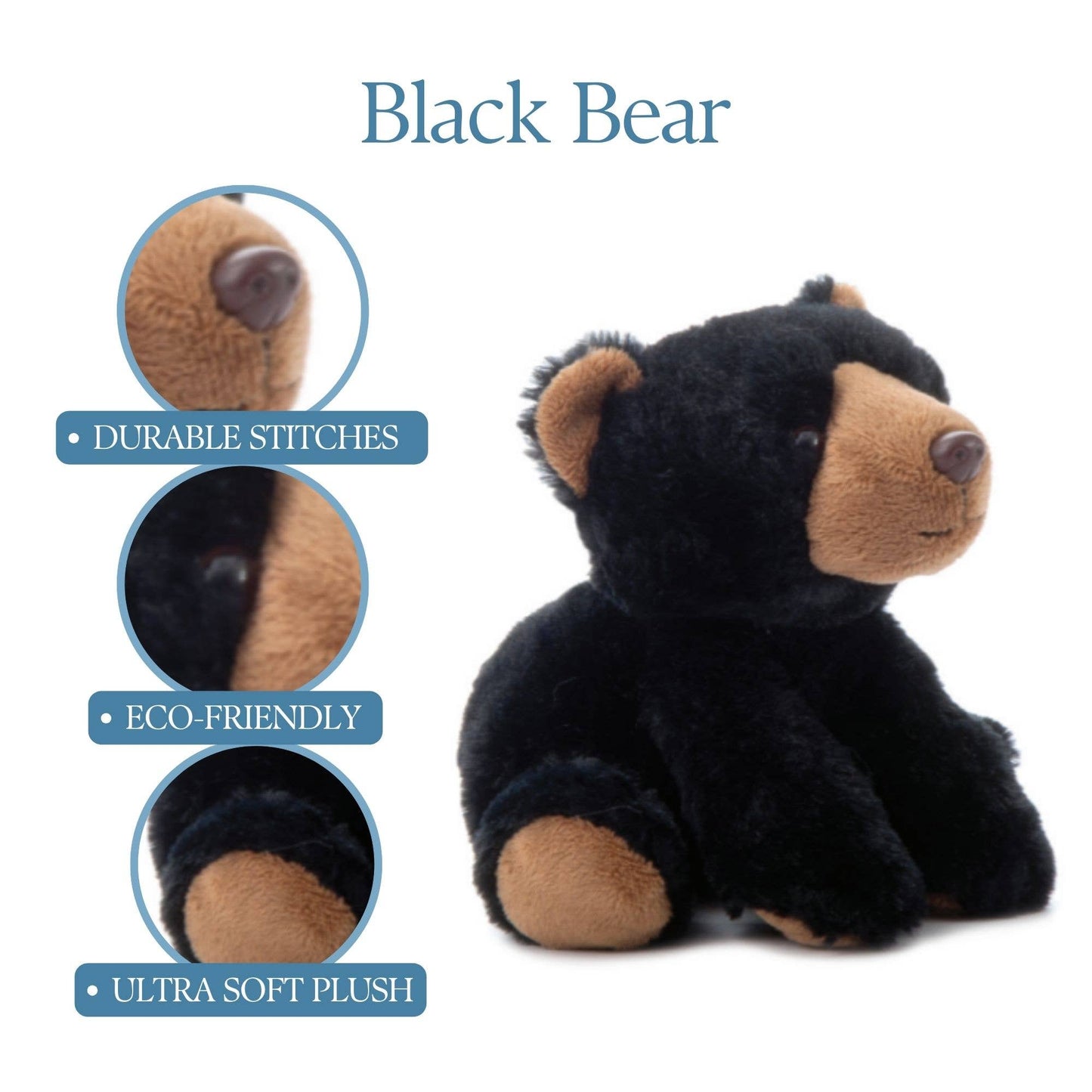 9" (23cm) Wild Onez Black Bear Wild Life