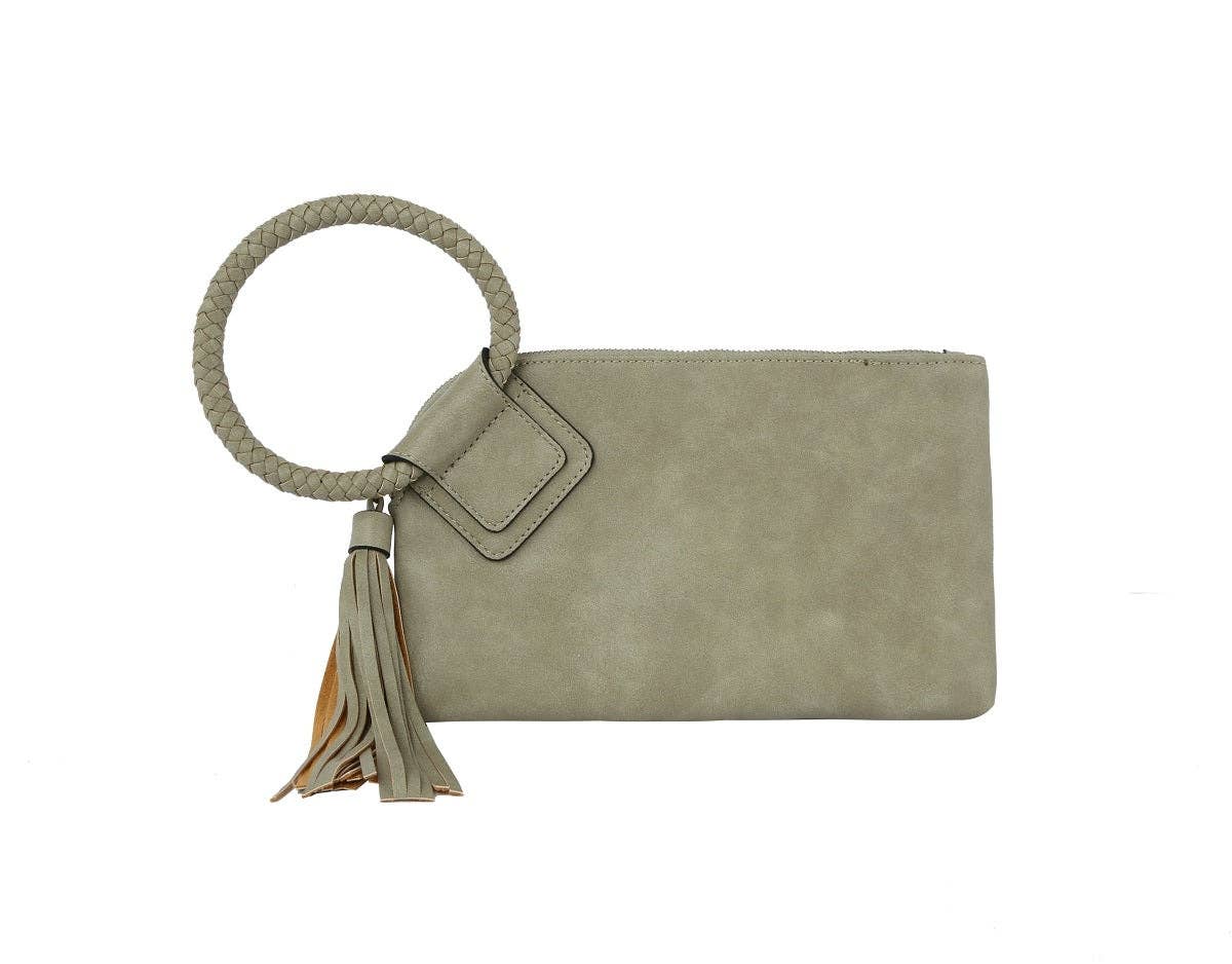 Sage Soft Vegan Leather Wristlet/Clutch