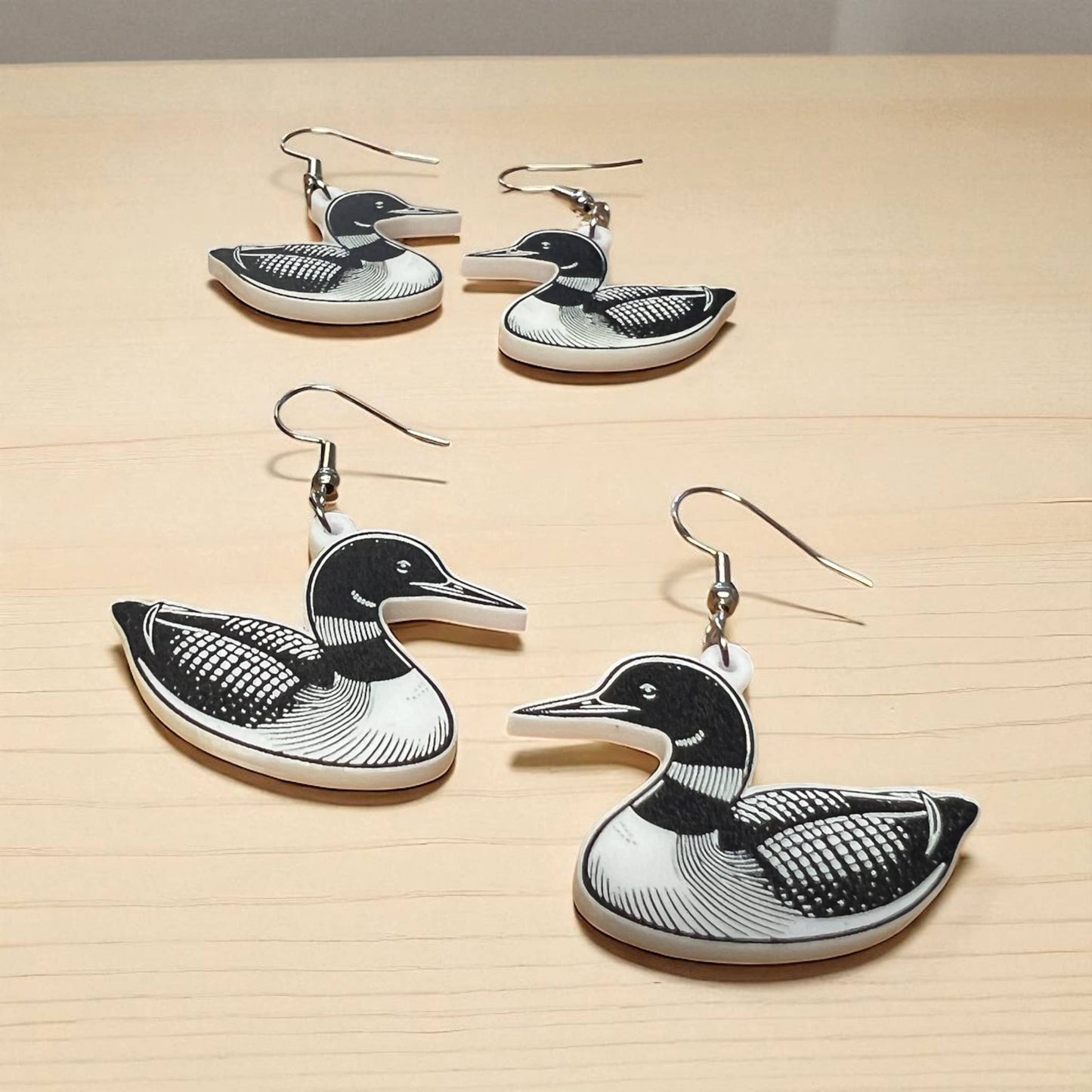 Handmade Loon Earrings