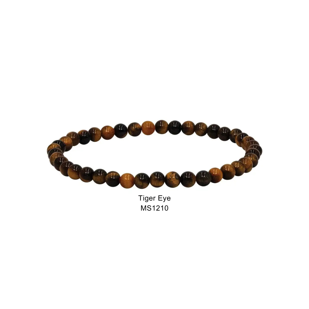 Mini Gemstone 4mm Beaded Stretch Bracelets
