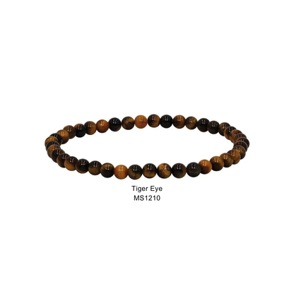 Mini Gemstone 4mm Beaded Stretch Bracelets