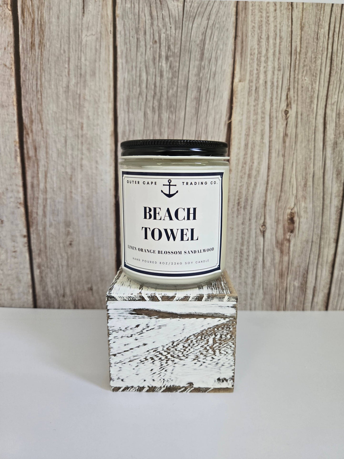 Beach Towel Soy Wax Crackling Wooden Wick Candle