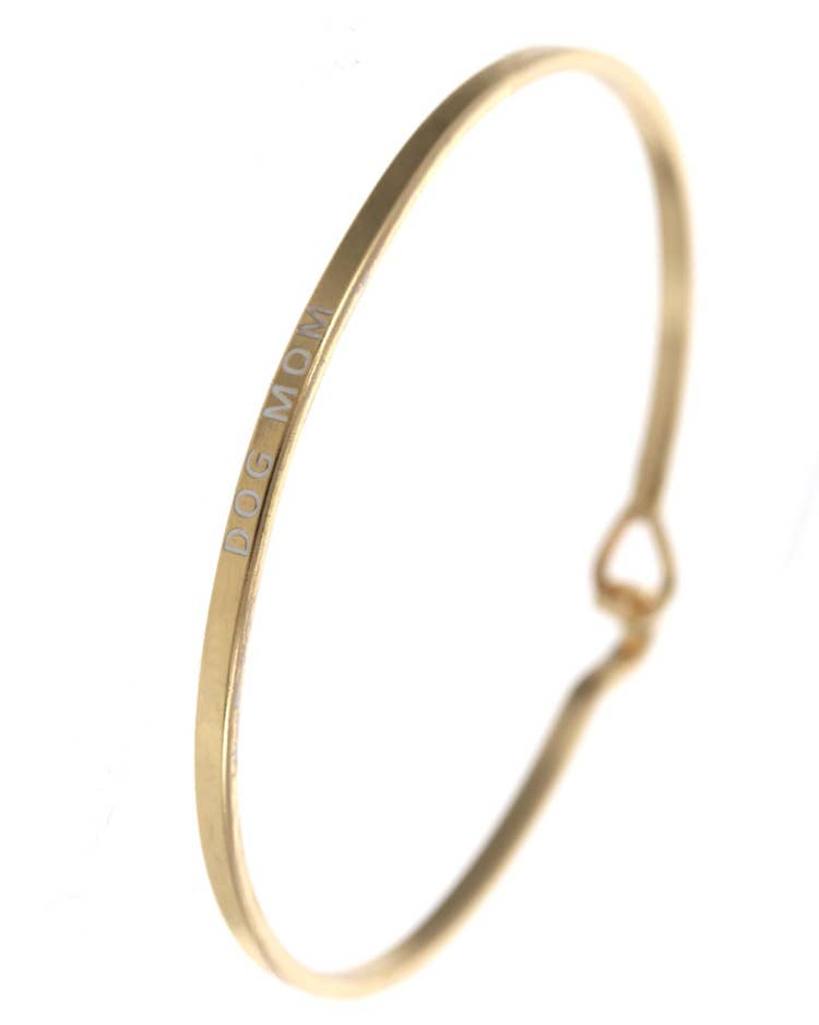 DOG MOM_3mm Inspired Mother Message Brass Bangle