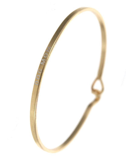 DOG MOM_3mm Inspired Mother Message Brass Bangle