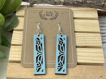 Wooden Mandala Drop Earrings