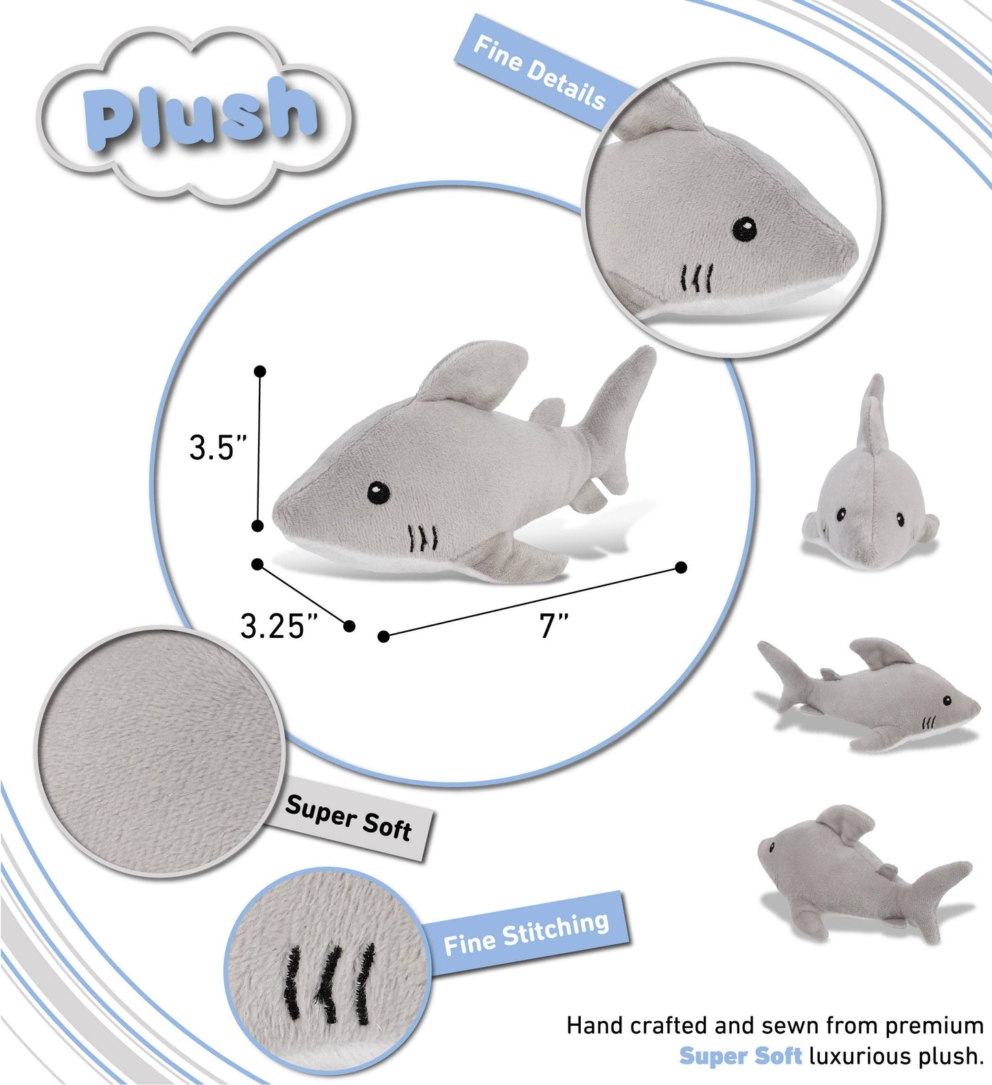 6" Plush - Shark