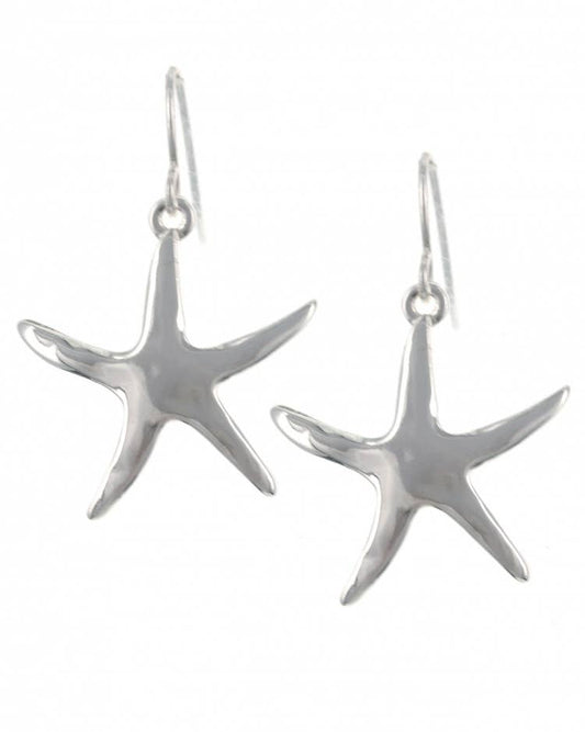 Silver Cute Starfish Metal Dangle Earrings