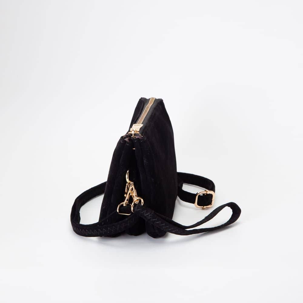 Stacey Faux Suede 3 compartments Crossbody Bag