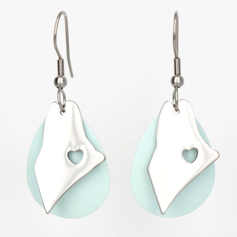 Mystic Sea W/ Maine Heart Home Earrings