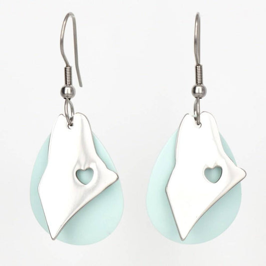 Mystic Sea W/ Maine Heart Home Earrings