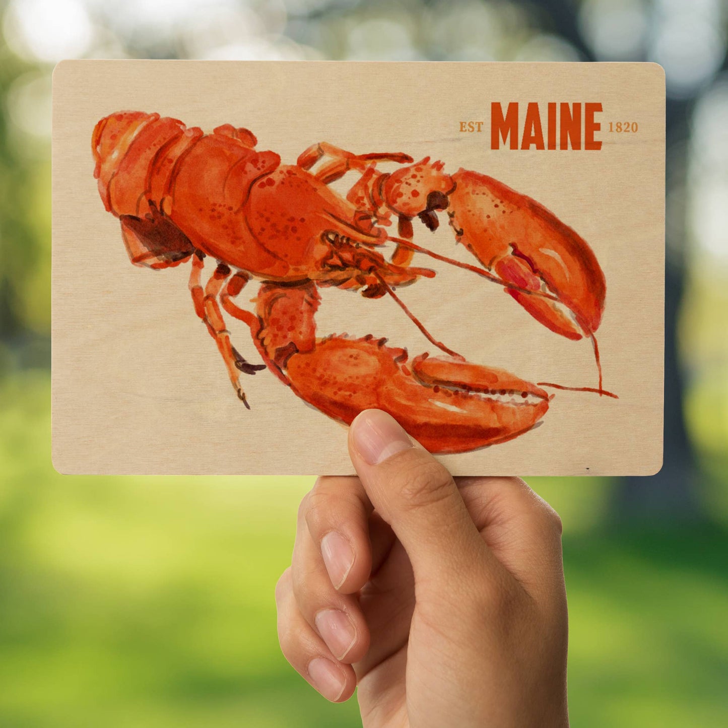 Maine Lobster WOOD POSTCARD